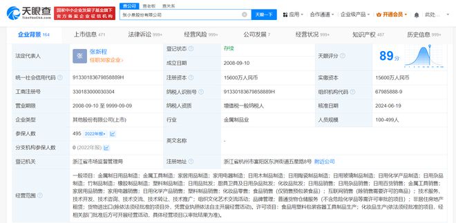 張小泉換帥完成工商變更 張新程掌舵，廚具衛具業務成為新焦點